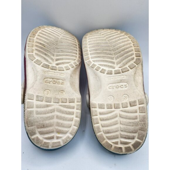 KIds Little Girls size 3 Glittery Crocs Pink/Blue - Picture 5 of 5